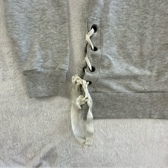 AERIE Gray Lace Up Sides Sweatshirt Size large - Picture 7 of 16